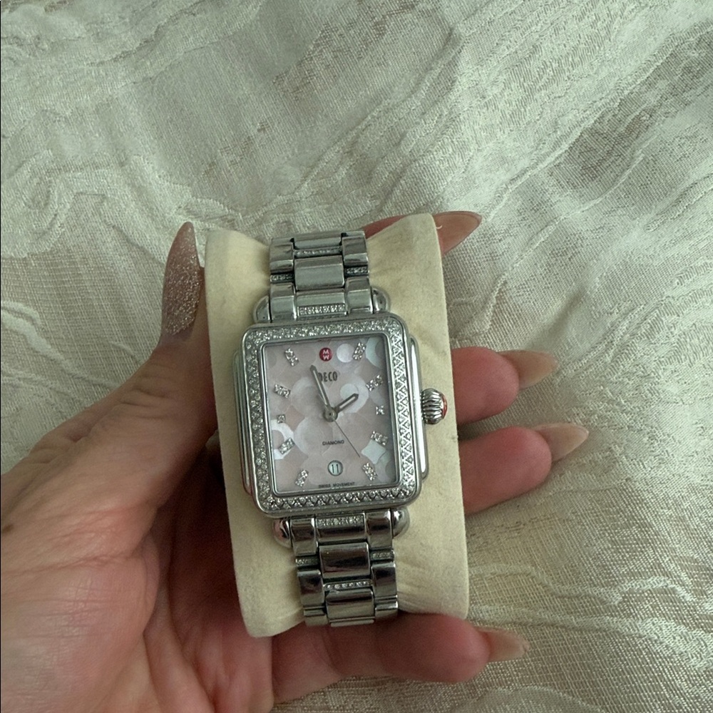 Michele Deco watch with intricate MOP and diamond hour markers
